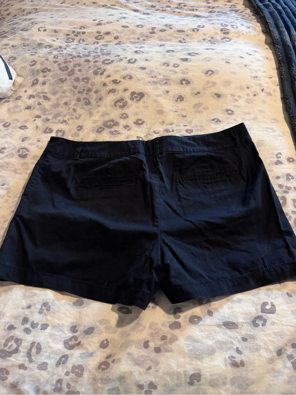 LOFT Black Chino Mid-Rise Bermuda Shorts